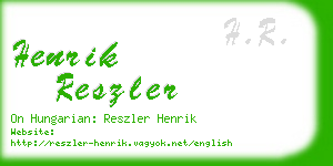 henrik reszler business card